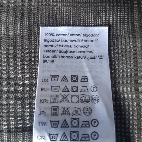 Calvin Klein SZ L Slim Fit Black/White Glen Check Men's Shirt ⚡️BUY 3 for $55⚡️ - Picture 7 of 14